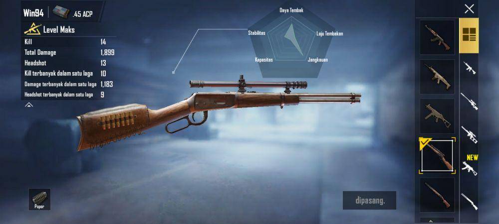 Senjata Win94 (dok. Proxima Beta/PUBG Mobile)