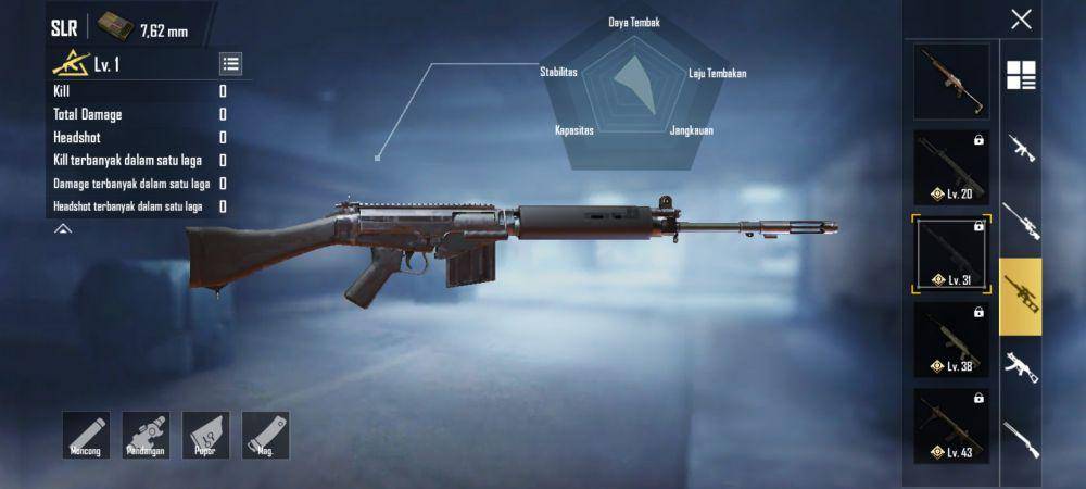 Senjata SLR (dok. Proxima Beta/PUBG Mobile)
