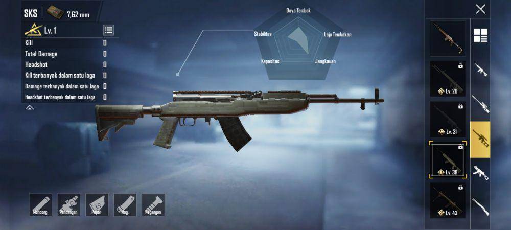 Senjata SKS (dok. Proxima Beta/PUBG Mobile)