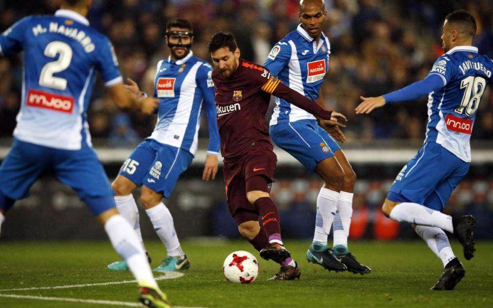 Lionel Messi saat menghadapi Espanyol (fcbarcelona.com)
