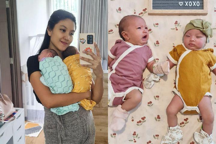 10 Potret Cute Anak Kembar Zivanna Letisha, Kimora dan Kanaya