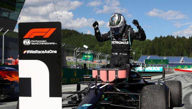 Valtteri Bottas menang pada GP Austria 2020. (firstpost.com)