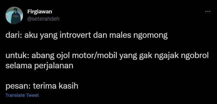 obrolan driver ojek online dan penumpang (twitter.com/seterahdeh)