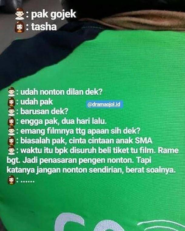 obrolan driver ojek online dan penumpang (instagram.com/dramaojol.id)