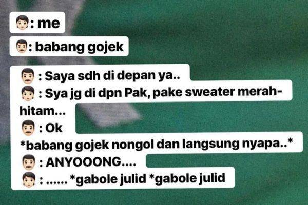 obrolan driver ojek online dan penumpang (instagram.com/dramaojol.id)