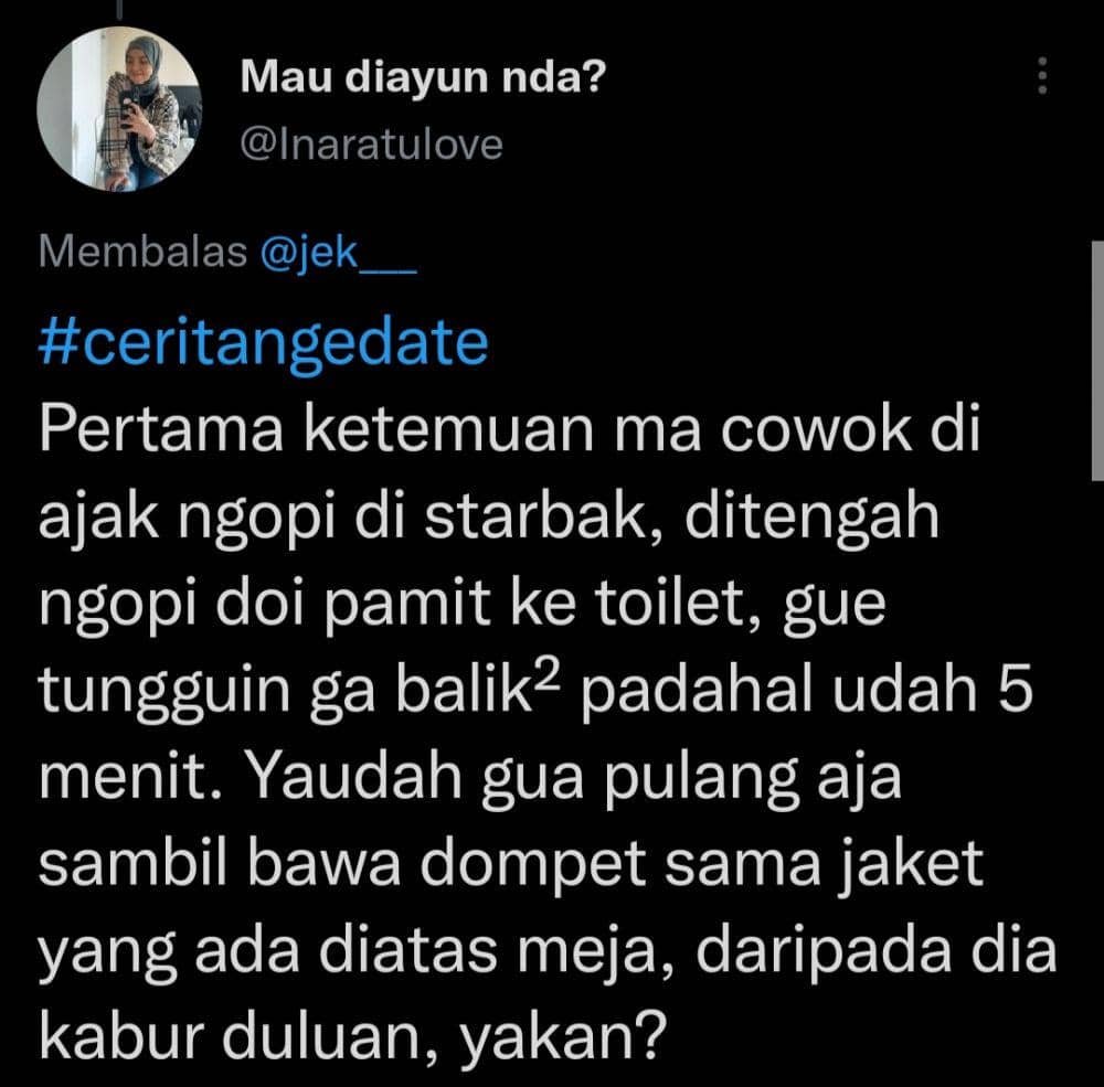 Momen kocak saat pertama nge-date bareng doi (twitter.com/Inaratulove)