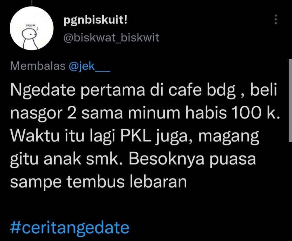 Momen kocak saat pertama nge-date bareng doi (twitter.com/biskwat_biskwit)