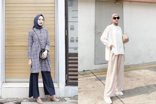12 Padu Padan Wide Leg Pants Buat Hijabers ala Selebgram Bahjatina