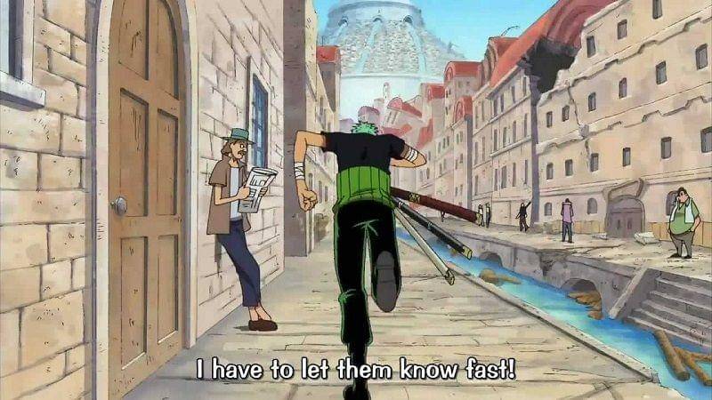 Zoro terancam nyasar bahkan di jalan lurus. (Dok. Toei Animation)