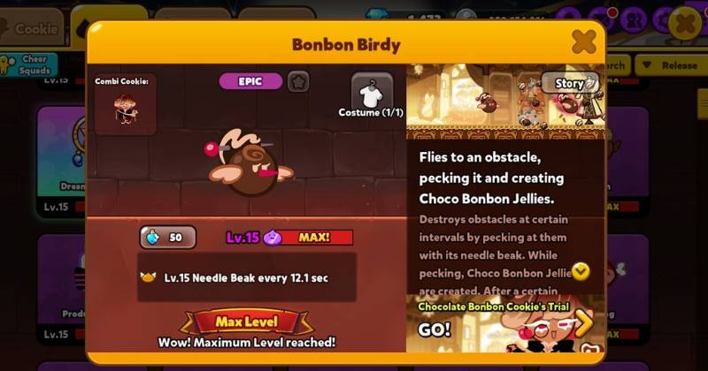 deskripsi Bonbon Birdy dalam game (dok. Devsisters/Cookie Run: OvenBreak)