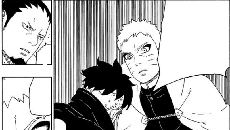Kawaki dan Naruto. (mangaplus.shueisha.co.jp/Boruto: Naruto Next Generations)