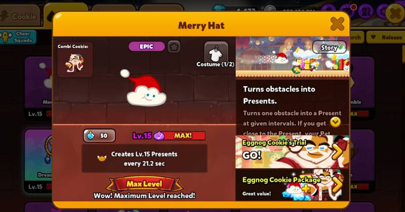deskripsi Merry Hat dalam game (dok. Devsisters/Cookie Run: OvenBreak)