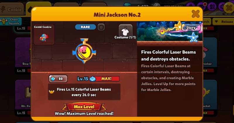 deskripsi Mini Jackson No. 2 dalam game (dok. Devsisters/Cookie Run: OvenBreak)