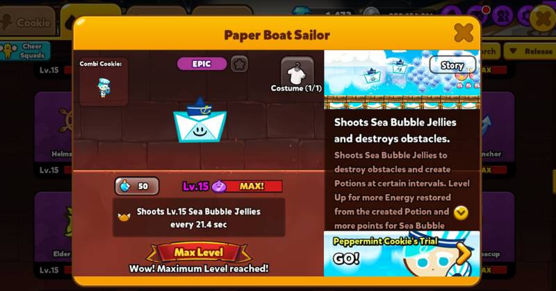 deskripsi Paper Boat Sailor dalam game (dok. Devsisters/Cookie Run: OvenBreak)