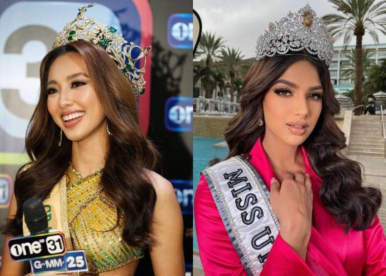 Nguyễn Thúc Thuỳ Tiên dan Harnaaz Sandhu (Instagram.com/missgrandinternational | Instagram.com/missdivaorg)