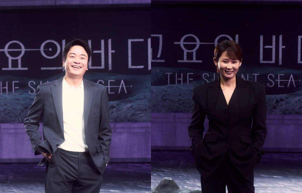 Lee Sung Wook dan Kim Sun Young di konferensi pers The Silent Sea [22/12/2021] (dok. Netflix/The Silent Sea)