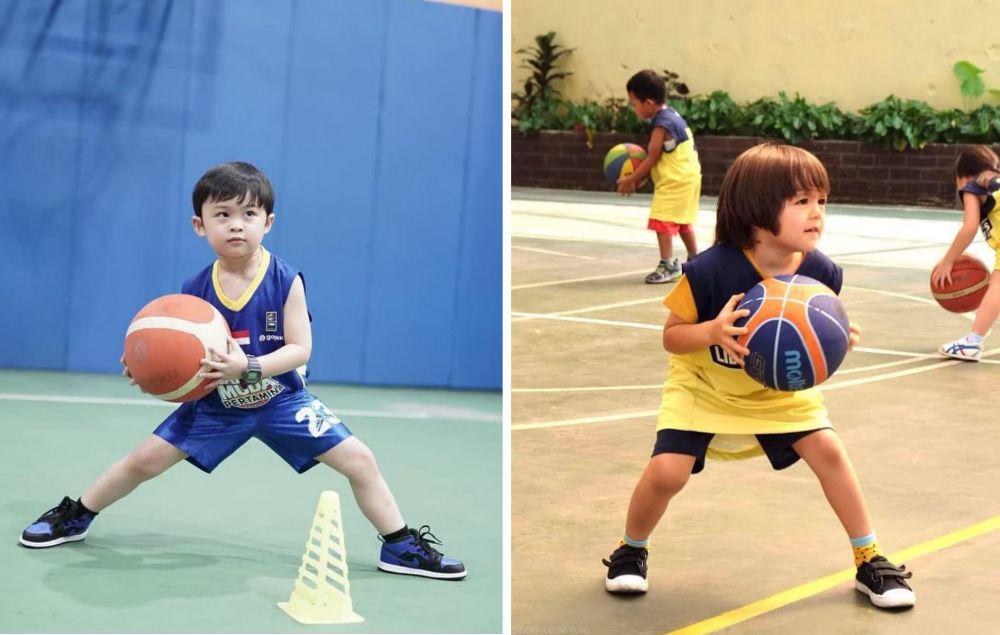 10 Potret Anak Artis saat Bermain Basket, Ada Raphael Moeis Gemas Abis