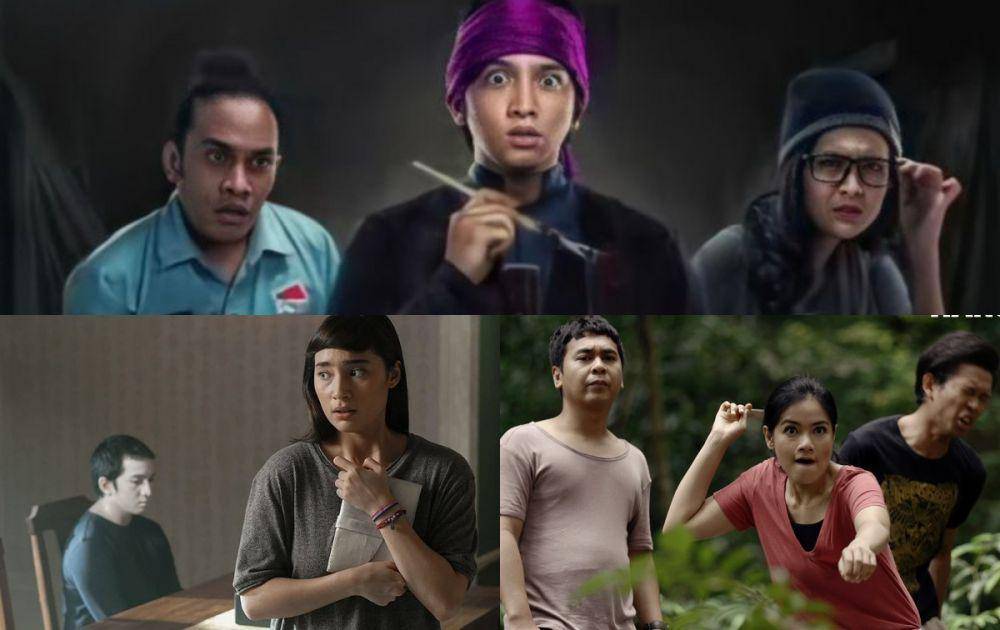 kolase film Tanah Air bergenre horor komedi (dok. MD Pictures/Pelukis Hantu | dok. Starvision Plus/Ghost Writer | dok. Rapi Films/Hangout)