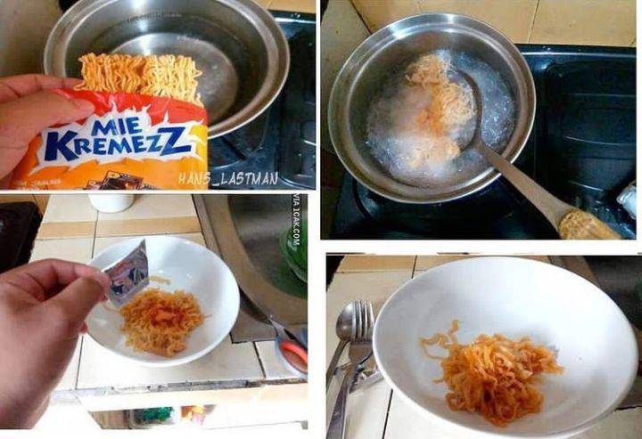 momen apes saat makan mi (instagram.com/onecak)