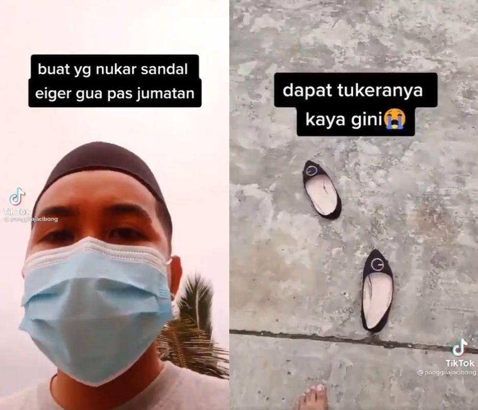 cerita kehilangan sandal (tiktok.com/@panggilajacibong)