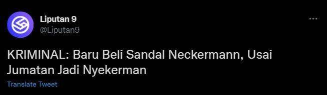 cerita kehilangan sandal (twitter.com/liputan9)