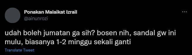 cerita kehilangan sandal (twitter.com/ainunrozi)