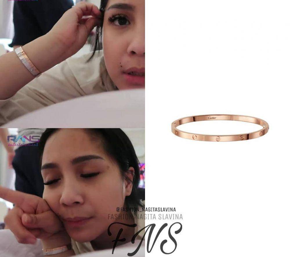 kolase potret Nagita Slavina memakai gelang dari merk Cartier (instagram.com/fashion_nagitaslavina)