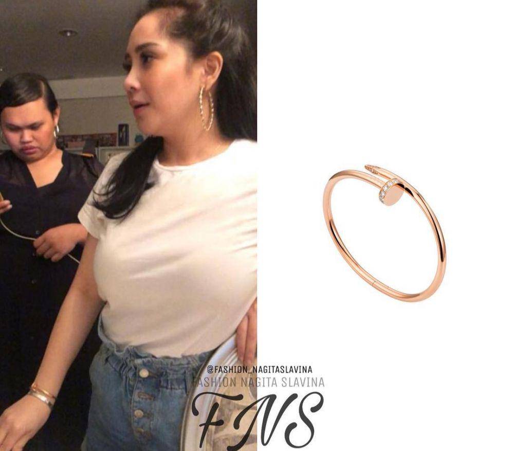 kolase potret Nagita Slavina memakai gelang dari merk Cartier (instagram.com/fashion_nagitaslavina)