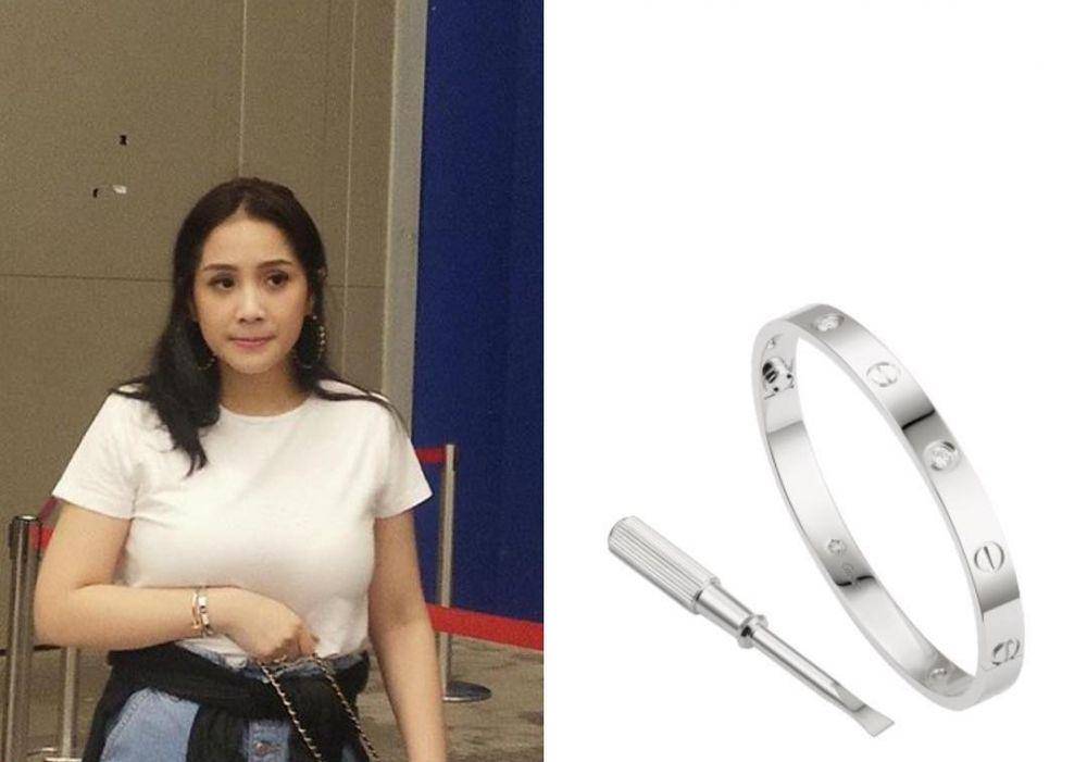 kolase potret Nagita Slavina memakai gelang dari merk Cartier (instagram.com/fashion_nagitaslavina)