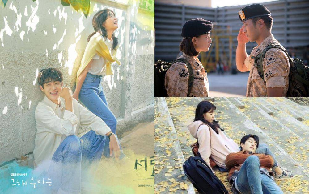 kolase drakor romansa tentang mansa (dok. SBS/Our Beloved Summer | dok. KBS2/Descendants of the Sun | dok. KBS2/Uncontrollably Fond))