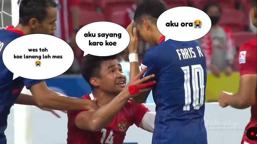 meme kocak Asnawi dan Faris (twitter.com/beachturtle8)