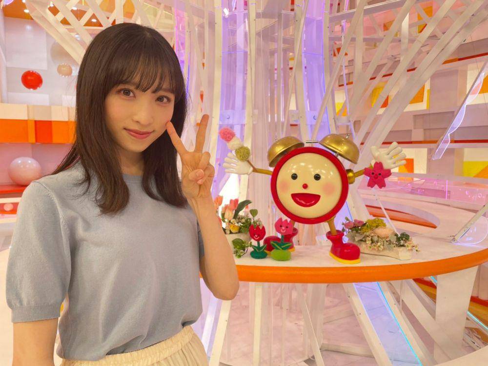 Oguri Yui AKB48 tampil di program Mezamashi TV. (twitter.com/yuiyui_maromaro)