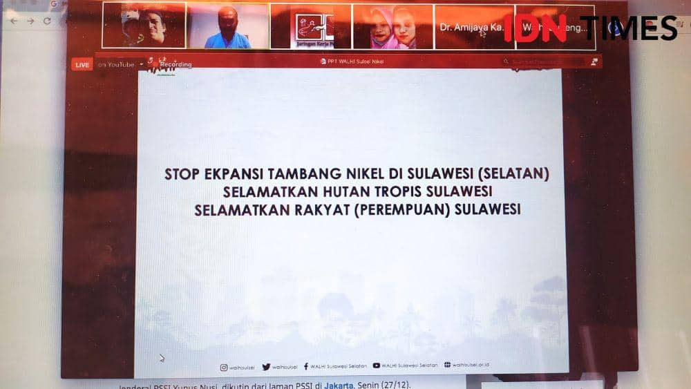 Konferensi pers Catahu 2021 WALHI Regional Sulawesi. IDN Times/Sahrul Ramadan