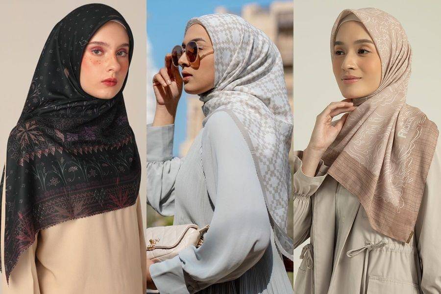 Rekomendasi hijab motif. (tokopedia.com | instagram.com/heaven_lights | kamiidea.com)