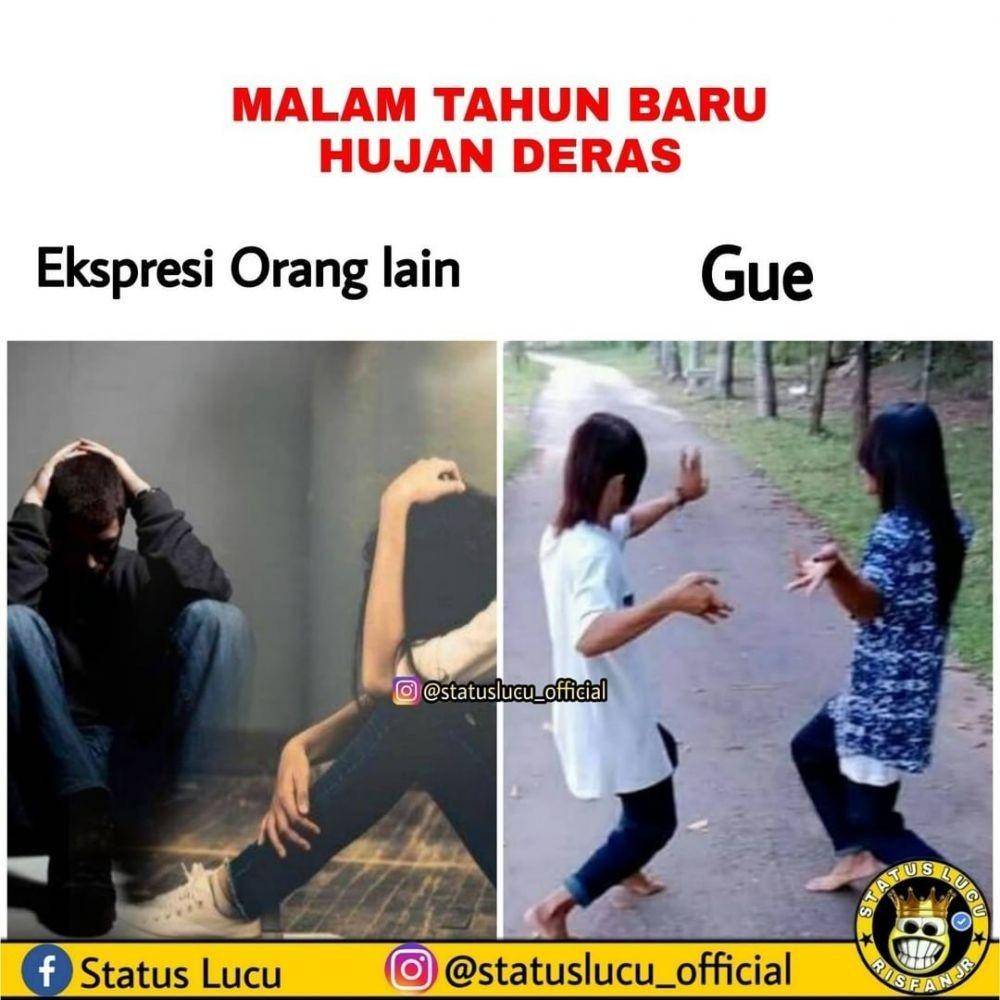 meme tahun baru gue vs orang lain (instagram.com/statuslucu_official)