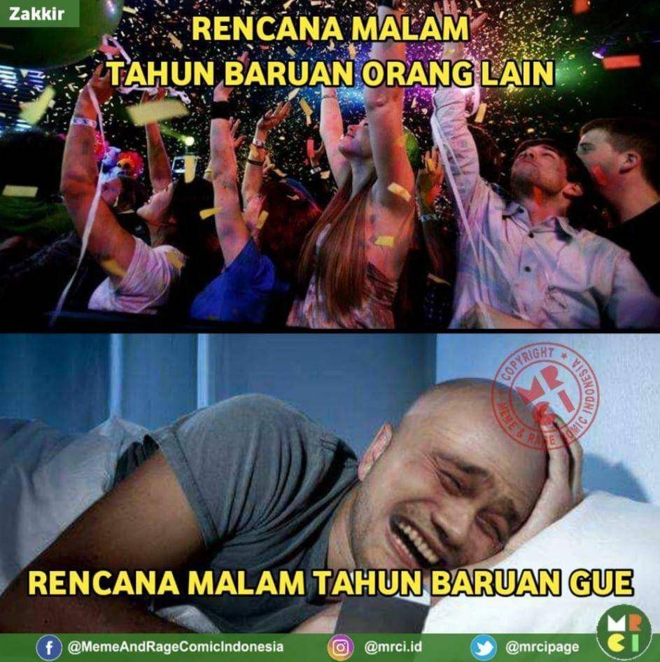 meme tahun baru gue vs orang lain (facebook.com/memeandragecomicindonesia)