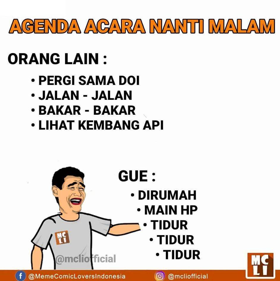 meme tahun baru gue vs orang lain (facebook.com/memecomicloversindonesia)