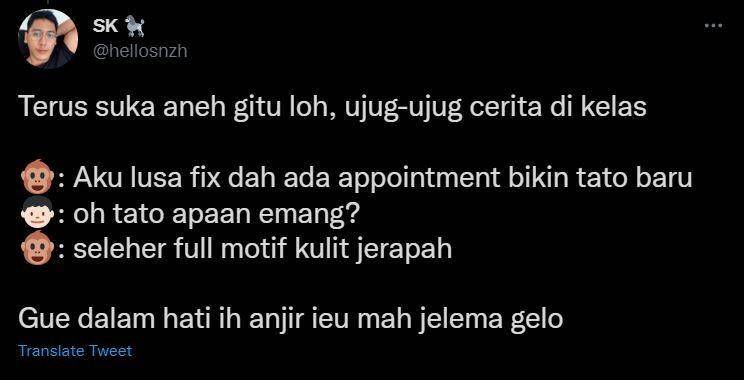 cerita lucu teman doyan bohong (twitter.com/hellosnzh)