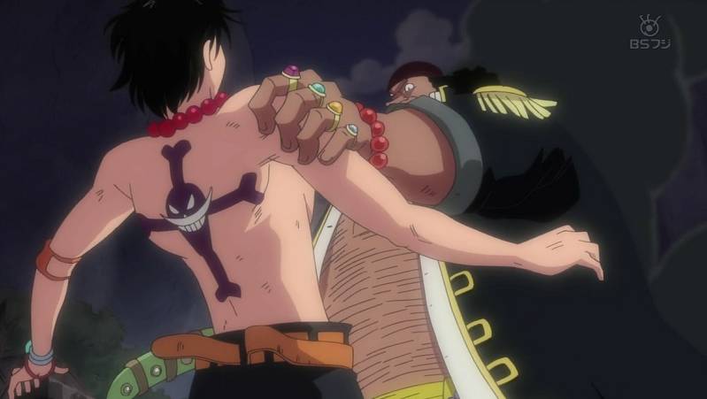 Kurohige dapat mencengkeram Ace. (Dok. Toei Animation)