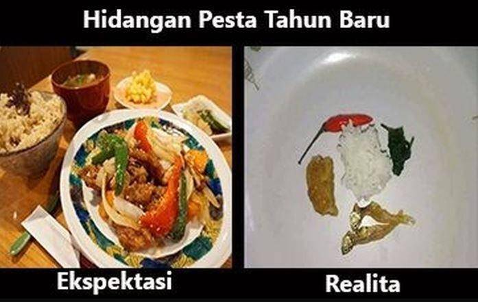 meme ekspektasi vs realita tahun baru (instagram.com/sejiwatinja)