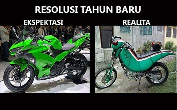 meme ekspektasi vs realita tahun baru (instagram.com/sejiwatinja)