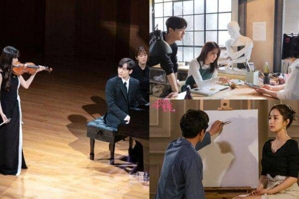 kolase drakor romantis berlatar dunia seni (dok. SBS/Do You Like Brahms? | dok. jTBC/Nevertheless | dok. tvN/Her Private Life)