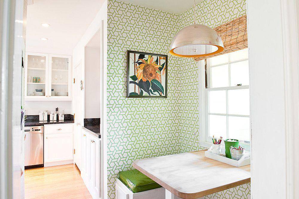 penggunaan wallpaper pada ruang makan (decoist.com)