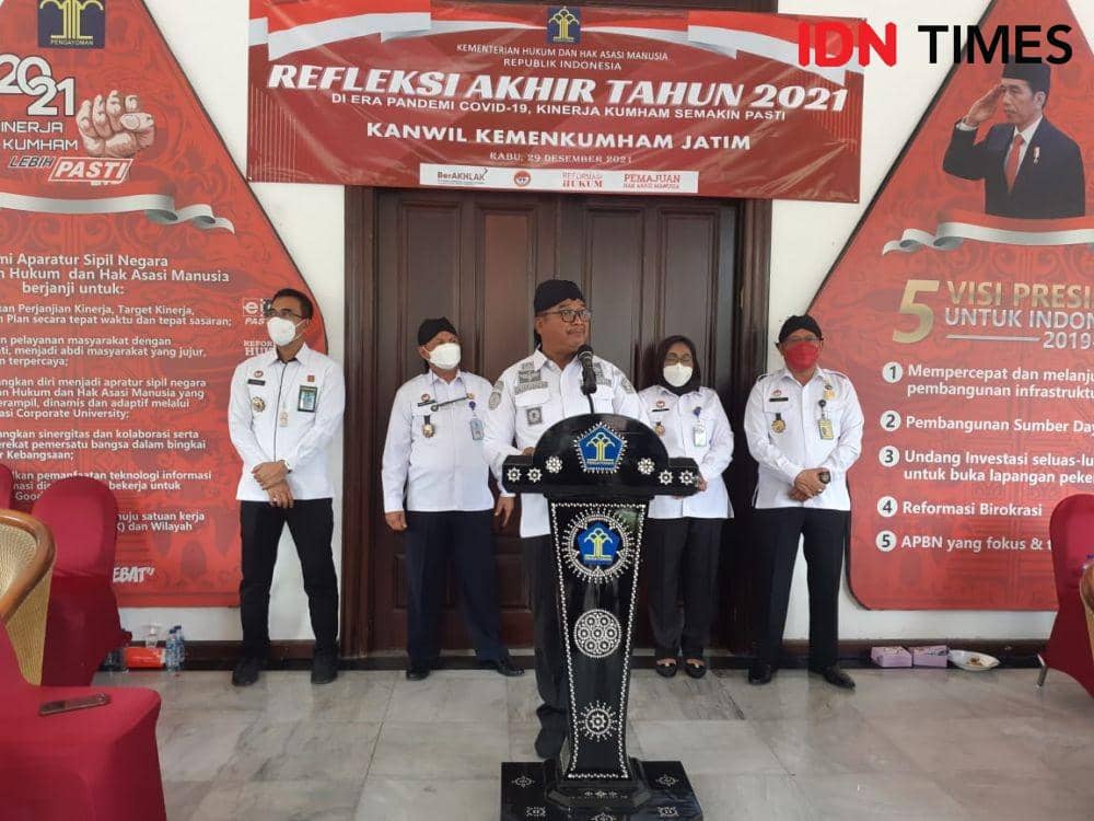 Anev Kemenkumham Jatim selama 2021. IDN Times/Ardiansyah Fajar.