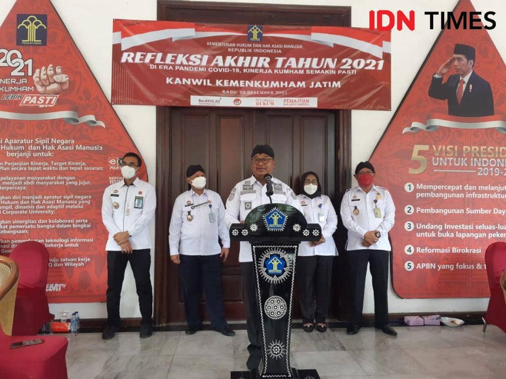 Anev Kemenkumham Jatim selama 2021. IDN Times/Ardiansyah Fajar.