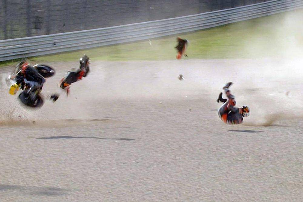 Raul Fernandez saat kecelakaan di GP Jerman. (motogp.com)
