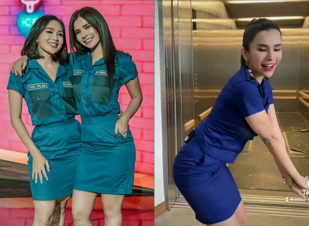 Jaga Keamanan Cafe, 9 Potret Memesona Maria Vania Pakai Baju Sekuriti