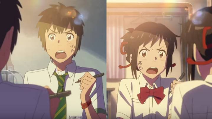 Taki bertukar tubuh dengan Mitsuha. (dok. CoMix Wave Films/Your Name)