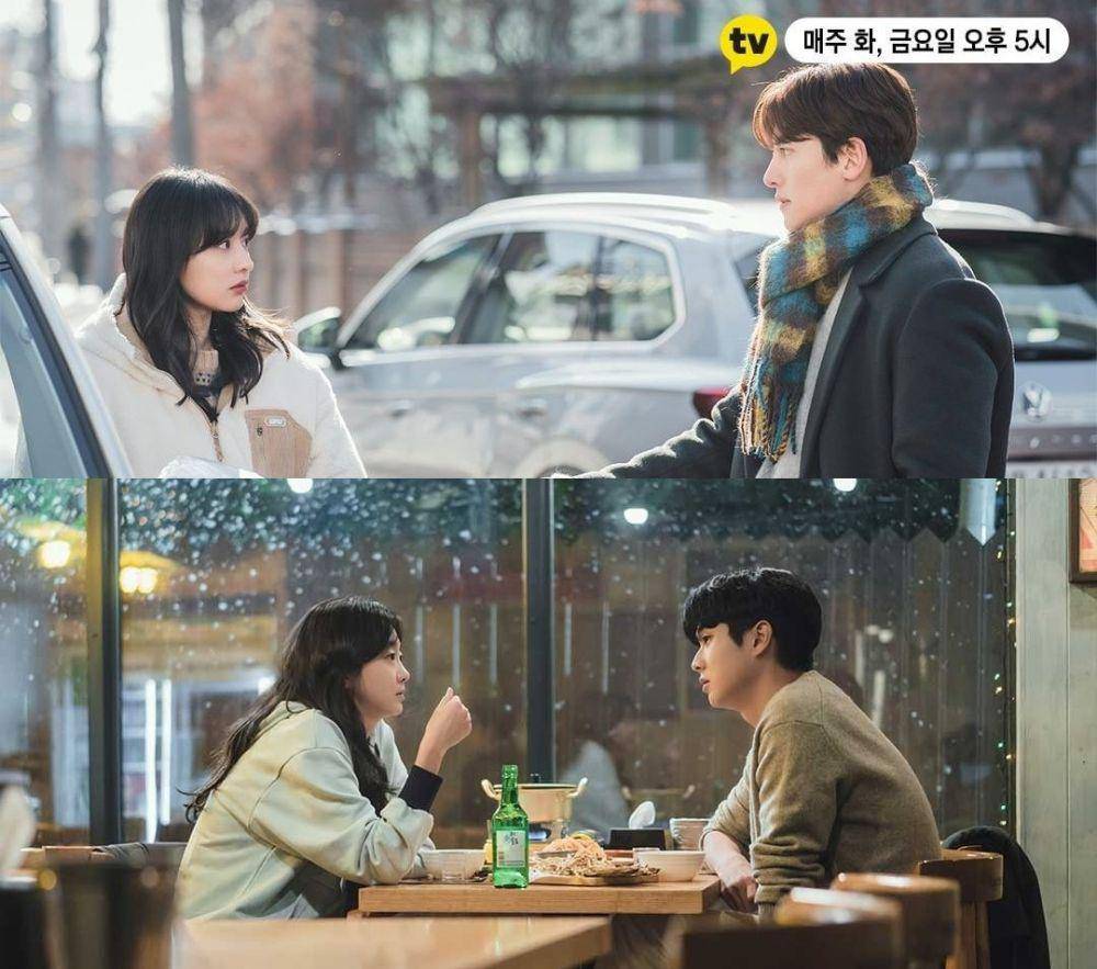 (atas) Ji Chang Wook dan Kim Ji Won dalam Lovestruck in the City (instagram.com/kakaotv.official) | (bawah) Choi Woo Shik dan Kim Da Mi dalam Our Beloved Summer (instagram.com/sbsdrama.official)