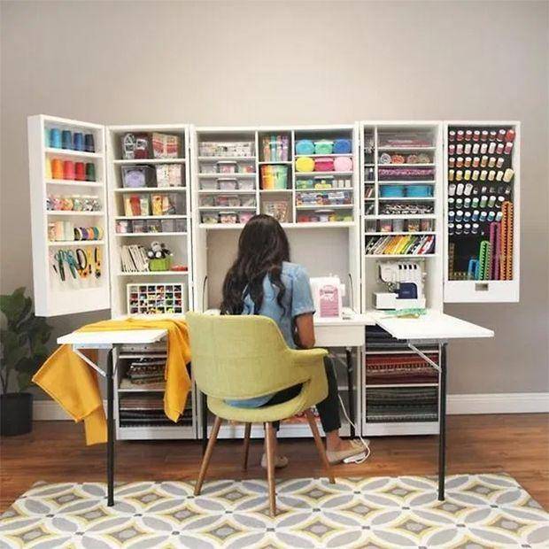 ilustrasi ruang jahit yang praktis (mydecorative.com)